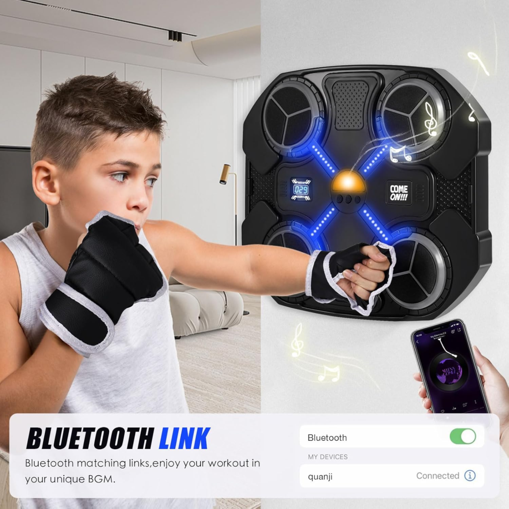máquina de boxeo inteligente musical con bluetooth
